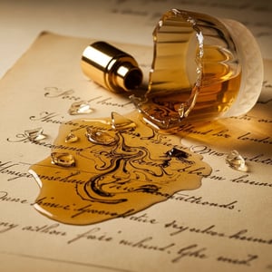 Sharaf divine perfume bottle and packaging on a warm brown background