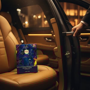 Zimaya Evolution perfume bottle on leather car seat ambient lighting men fragrance Malaysia