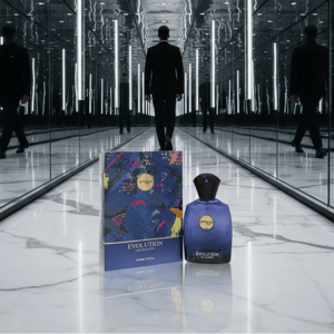 Zimaya Evolution perfume bottle and box mirror corridor shadow silhouette men scent Malaysia
