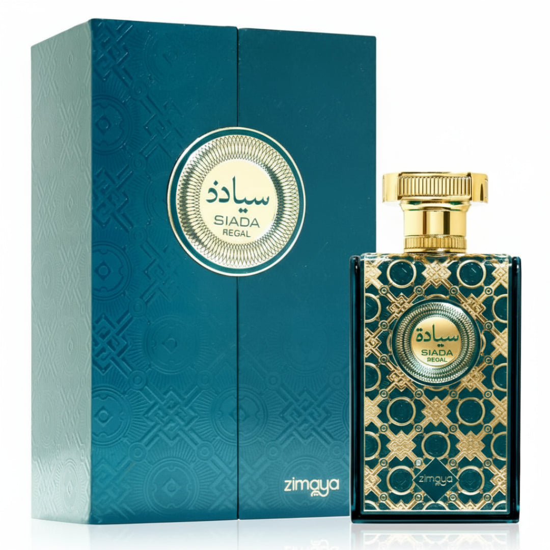 Zimaya Siada Regal perfume bottle and packaging on a white background